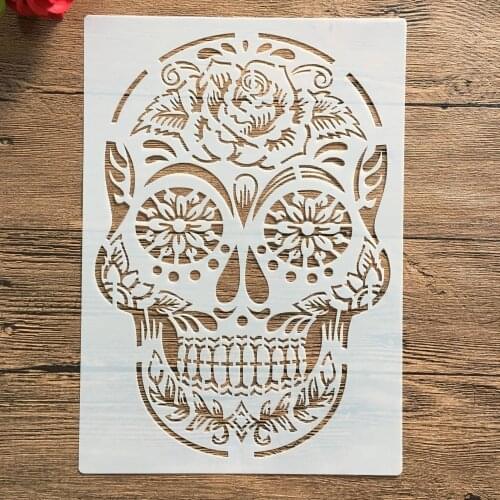 A4 29 * 21cm Skull DIY Stencils Wall Painting Scrapbook Coloring Embossing Album Decorative Paper Card Template,wall