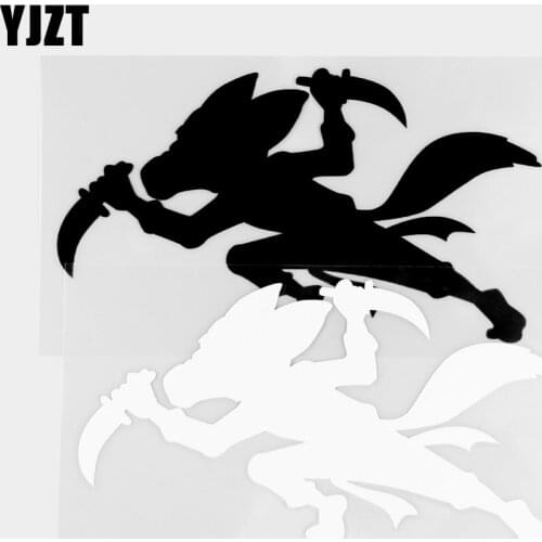YJZT 9.6×15.3CM Cartoon Ninja Fox Fun Car Sticker Creative Vinyl Decal Car Exterior Art Decoration Black / Silver 20C-0426