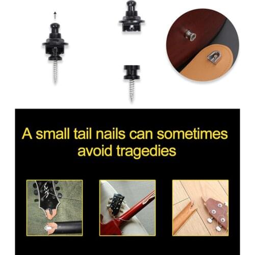 Guitar Strap Lock For Music Lovers 2pcs/set Ukulele Universal Anti-slip Metal Stringed Instruments Belt Performance Accessories