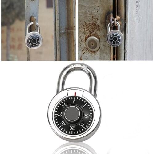 45mm Rotary Padlock Digit Combination Code Lock Safe Round Dial Number Luggage Suitcase Security Protection Lock