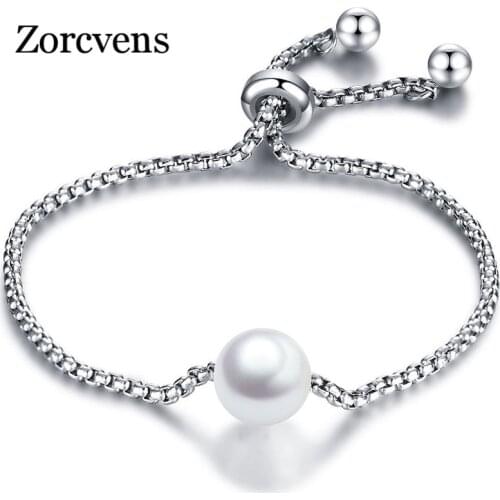 Modyle 2020 Silver Color Stainless Steel Pearl Charm Box Chain Links Bracelets Bangles For Women Jewelry Accessories