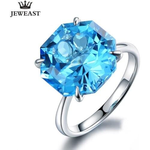 ML Natural topaz 18K Pure Gold 2020 New Hot Selling Top Ring Women Heart Shape Ring For Ladies Woman Genuine Jewelry