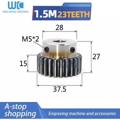 1 pcs Spur gear pinion 1.5 mold 23 teeth 1.5M23T motor spur gear hole 6mm 8mm 10mm 12mm transmission gear CNC parts