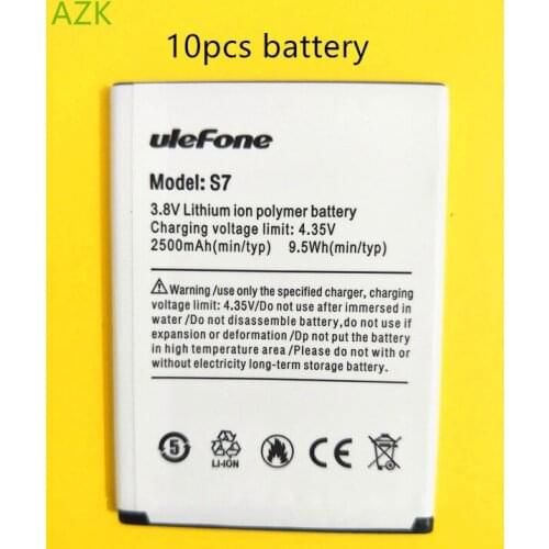 10 PCS AZK 100% New Ulefone S7 Battery 2500mAh For 5.0inch ulefone S7 Smart Phone