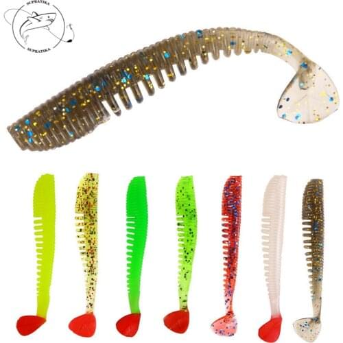 10Pcs/lot 8cm 2.5g Isca Artificial T Tail Rubber Soft Bait Fishing Lure Soft Lure Smell Worms Fishing Tackle Pesca