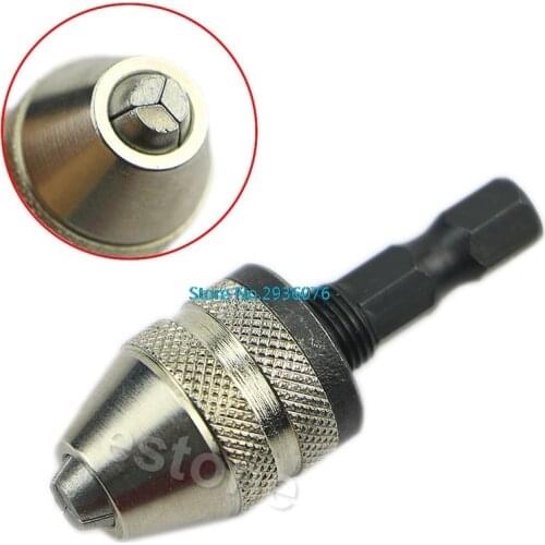 2020 New 0.3-3mm Keyless Drill Chuck Screwdriver Impact Driver Adaptor 1/4 Inch Hex Shank Drills Tool Clamping Range