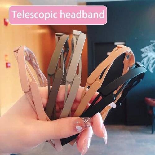 2021 Trendy Womens Collapsible Hair Accessories Headband With Toothed Anti Slip Simple Hairstyle Bangs Fixed Hair Loop Headwear