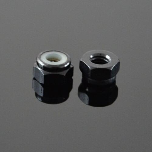 4Pcs M2 M3 M4 M5 6061 Aluminum alloy nylon self-locking nut hexagon nuts screw cap "Black" color High Quality