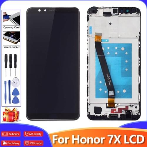 5.93" For Huawei Honor 7X BND-L21 BND-L22 BND-L24 LCD Display Touch Screen Digitizer Assembly Frame With Free Tools Replacement