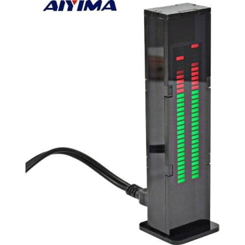 AIYIMA AS30 LED Music Audio Spectrum indicator Amplifier Board SCM Stereo Level indicator VU Meter Speed Adjustable With Case