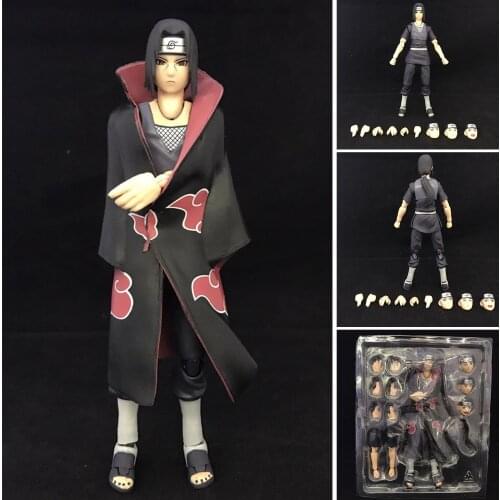 Anime Figures Naruto Uchiha Itachi Shippuden Akatsuki Itachi Movable PVC Toys Set Action Figma Model Doll Brinquedos Sasuke Doll