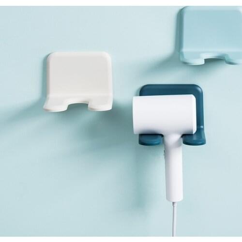 Household Wall-mounted Hair Dryer Storage Rack Punch-free and Self-adhesive Blower Holder Bracket Bathroom Organizer Accessories