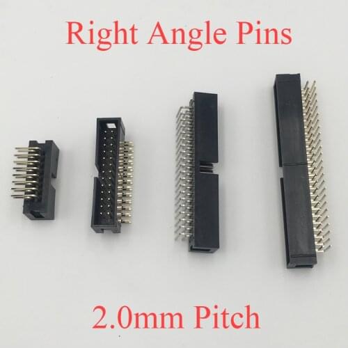 DC3 26P 34P 40P 44P 50P 26 34 40 44 50 Pins 2.0mm Pitch Right Angle Double Row Space Connector IDC ISP JTAG Male Header Socket