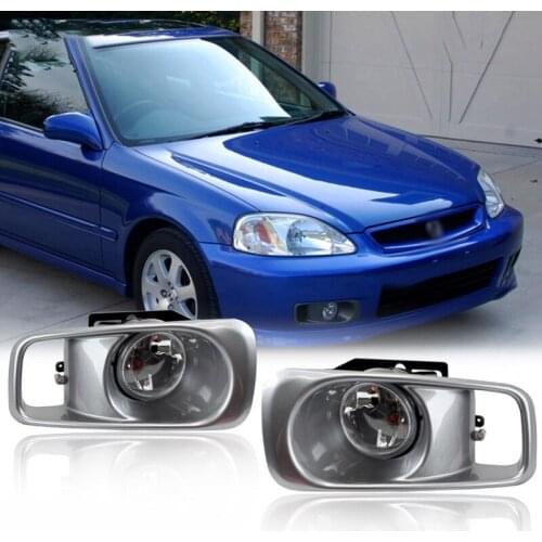 Driving Fog Lights Lamps Assembly with 12V Halogen Bulbs & Switch for Honda Civic EK3 1996-2000 Accessories