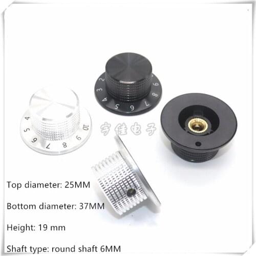 2 Piece 37*19MM aluminum plastic digital scale knob Potentiometer panel adjustment knob screw cap round hole 6MM