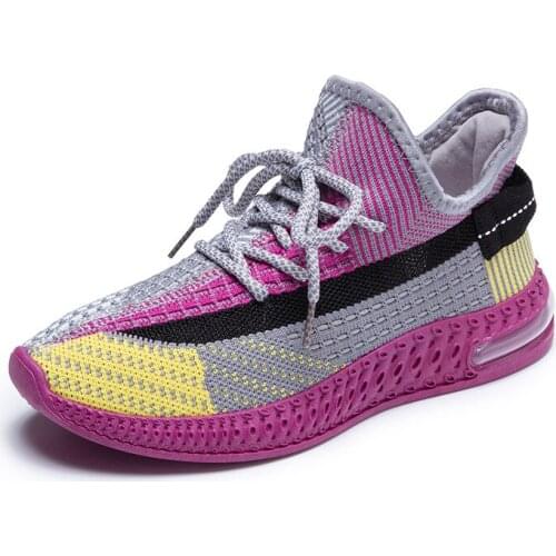 2021 New Korean Version of Joker Sneakers Womens Street Shooting Leisure Students Running Shoes Flying Shoes Womens Spring