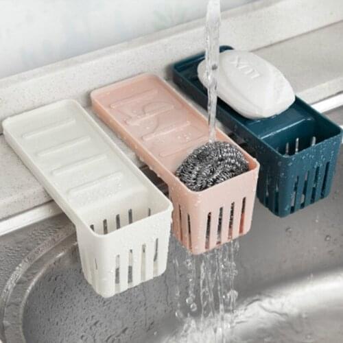 Kitchen Sink Drain Shelf Cleaning Brush Sponge Holder Organizer Desktop Suction Cup Fix Hanging Fork Spoon Storage Basket Rack