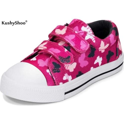 KushyShoo Kids Shoes Fashion Cartoon Printed Hook & Loop Childrens Sneakers Girls and Boys Toddler Sneakers Canvas Shoes
