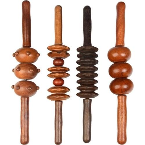 Annatto TuiBei massage stick manually back massage wheel gear solid wood eight ball hands thigh massage hammer