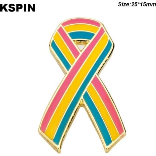 Pansexual pride Bow Metal Badge Lapel Pins Brooch Jewelry Rozet in Badges Pin XY0695-5