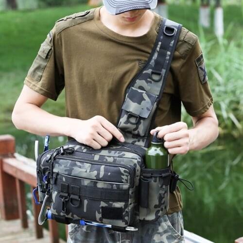 Multi-function Fishing Tackle Bags Big Shoulder Crossbody Bag Waist Pack Fish Lures Bait Kit Utility Storage Fishing Pouch Case