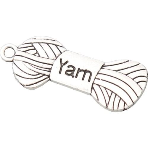 RAINXTAR Fashion Alloy Yarn Shape Charms For Grandma 15*31mm 100pcs AAC475