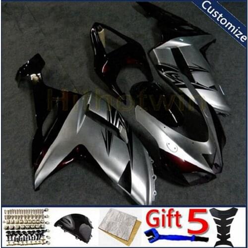 Motorcycle plastic cover For ZX-6R 2007 2008 ZX636 07 08 ZX6R ABS plastic motor Fairing kit silver
