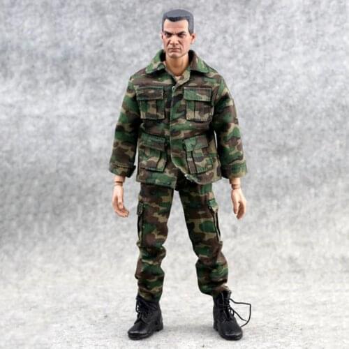 1/6 Scale Male jungle camouflage combat uniforms military jacket/pants Suit model F12" Action Figures Body Doll Toys accessories