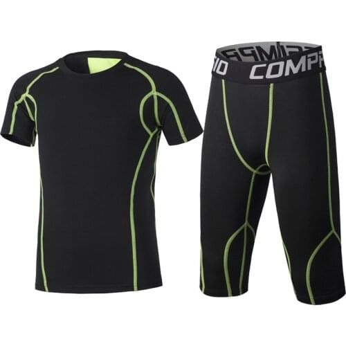 2019 Sport Suits Mens Sportswear Compression Set Running Sets Clothes Tights Workout Fitness Training Tracksuit Joggers Clothes