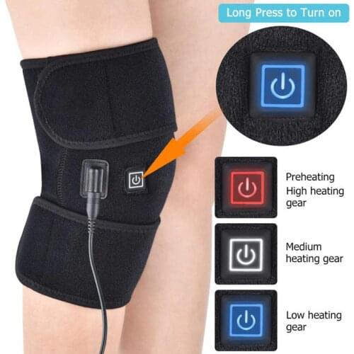 1Pcs Winter Outdoor Heated USB Work Heating Kneepads Protective Football Tennis Extreme Sports Warm Knee Pads Fitness DHX008