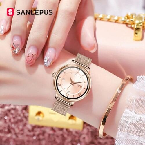 SANLEPUS 2020 NEW Fashion Womens Smart Watch Luxurious Smartwatch For Android Apple, Christmas Gift For Wife Girlfriend Lover