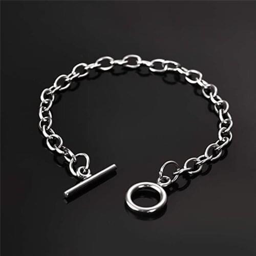 Modyle 2021 New Fashion Simple Hip Hop Silver Color Stainless Steel Bracelet Bangles for Men and Women Wholesale