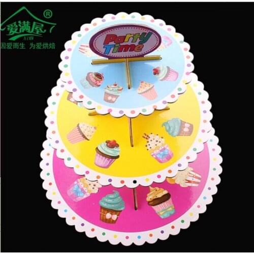 New 3 tier cupcake stand 35cm height cookie cupcake display tray paper event buffet dinner supplier muffin dessert decorator