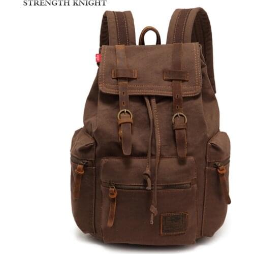 New Fashion Mens Backpack Vintage Canvas Backpack School Bag Mens Travel Bags Large Capacity Travel Laptop Backpack Bag