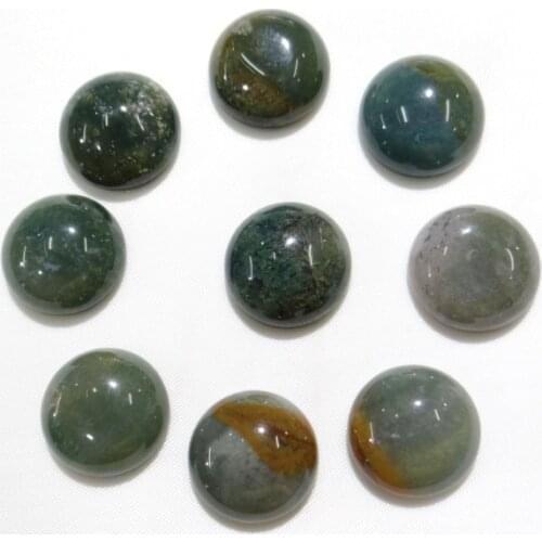 Wholesale 50Pcs/lot natural stone round charm 16mm cabochon no hole Indian agates beads for jewelry making DIY Ring accessories