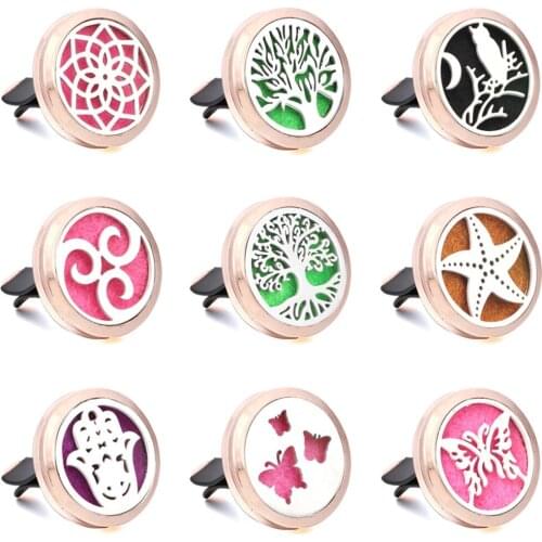 New Car Air Freshener Auto Outlet Perfume Vent Rose Gold Solid Fragrance Clip Car Air Vent Essential Oil Diffuser Car Perfume