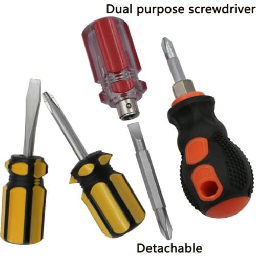 Cross/Flat Head Screwdriver Small Radish Mini Screwdriver Short Double Purpose Repair Tool for iPhone Cellphone PC Electronic