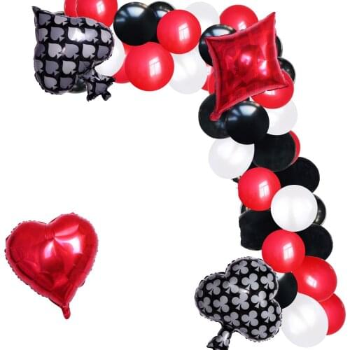 Popular Las Vegas Poker Magic Show Latex Balloon Garland Foil Balloon Party Balloon for Wedding Birthday Party Decorations