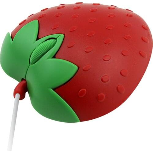 Wired Mini Mouse Cartoon Strawberry Cute Design Computer Mause 800 DPI USB Optical Portable Mice With Mouse Pad For PC Laptop