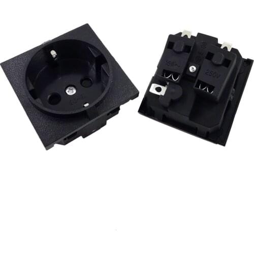 Eu Germany Female Socket 16A 250V Industrial AC Extended Power Cord Connector 4000W Embedded electrical Panel Receptacle Socket