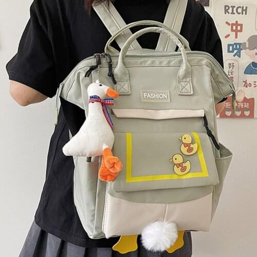 Nylon Women Backpacks for Girls Large Capacity Travel Rucksack Anti Theft Ladies Bagpack Female Bag Duck Backpacks Nappy Bag Sac