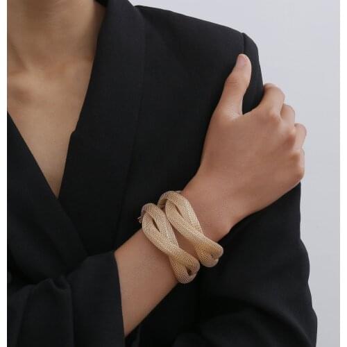 Vintage Hollow Wide Cuff Bracelets Bangles for Women Men Statement Gypsy Big Snake Shape Open Bangle Fashion Hand Jewelry