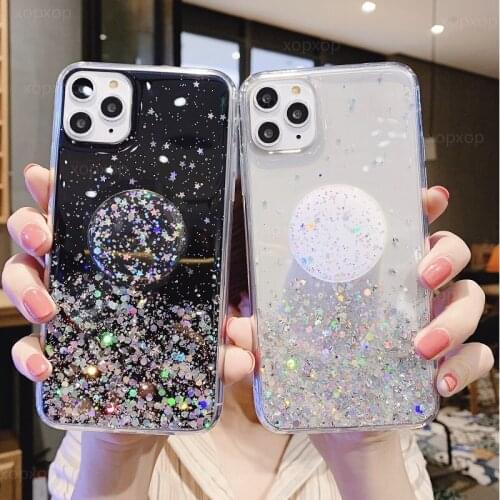 TPU Shiny Glitter Shockproof Silicone Case For iPhone 11 X Xr Xs Max Case 12 11 Pro Max 8 7 6s Plus SE Case Silicone Back Cover