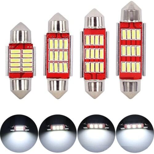 Car Interior Light White 31mm 36mm 39mm 41mm Car Festoon Lights C5W 4014 LED 12 SMD CANBUS Auto Interior Dome Lamp Reading Bulb