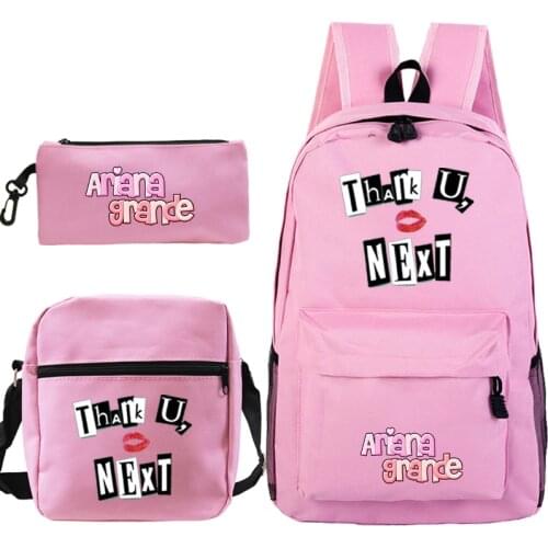 Trendy Ariana Grande Backpack For Girls Boys Bookbags Teenagers Book Knapsack 3Pcs Set School Backpack Shoulder Bag Pencil Bag
