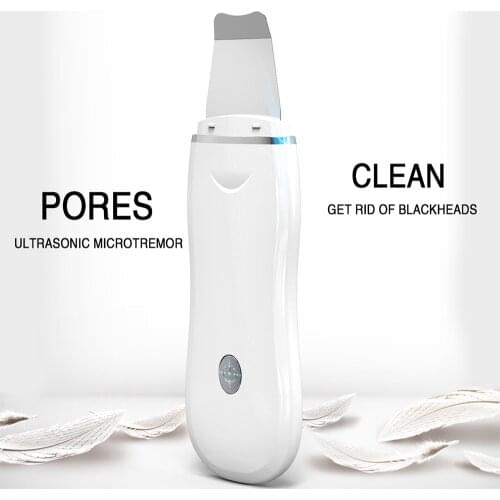 2021 Ultrasonic Skin Scrubber Facial Cleaner Ion Acne Blackhead Remover Peeling Shovel Cleaner Facial Massager Face Lift Machine