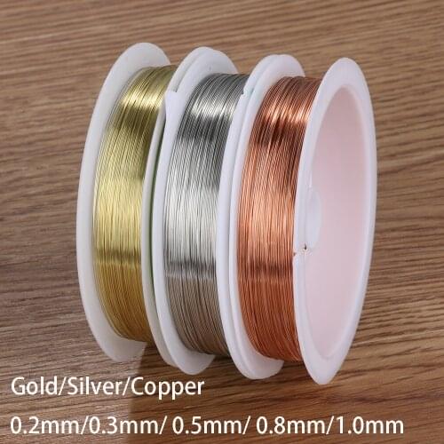 1 Roll Sturdy Alloy Gold Plated Copper Wire DIY Craft Necklace Choker Beading Cord String for Jewelry Making Tools Accessories