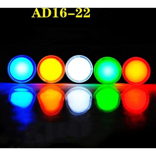 1pcs 12V 24V 220V 380V 22mm Panel Mount LED Power Indicator Pilot Signal Light Lamp