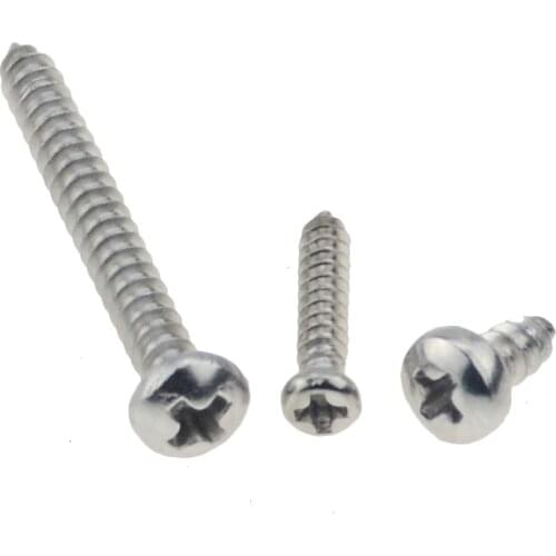 50pcs/lot M2.9 M3.5 M3.9 Mini 304 Micro Small Phillips Flat Countersunk Head Cross Round Pan Head Self-tapping Wood Scew