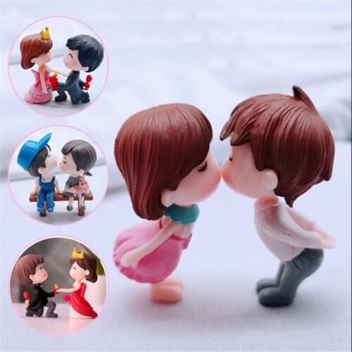 2pc/set Romantic Propose Cakecupe Topper Kissing Mini Doll Cake Topper Birthday Party Decoration Wedding Decoration Baking Tools